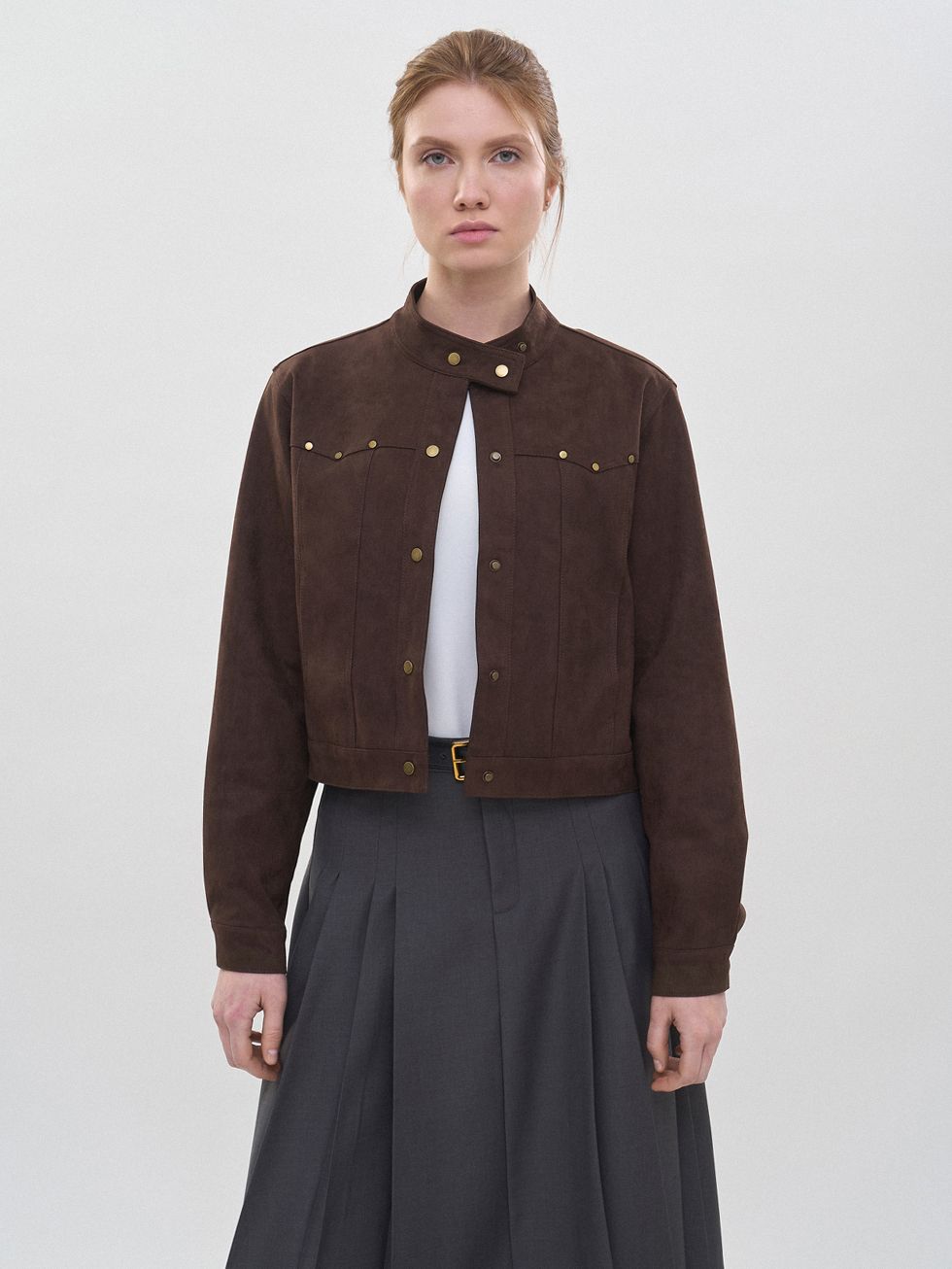 КОЖАНАЯ КУРТКА ЖЕНСКАЯ, КОРИЧНЕВАЯ