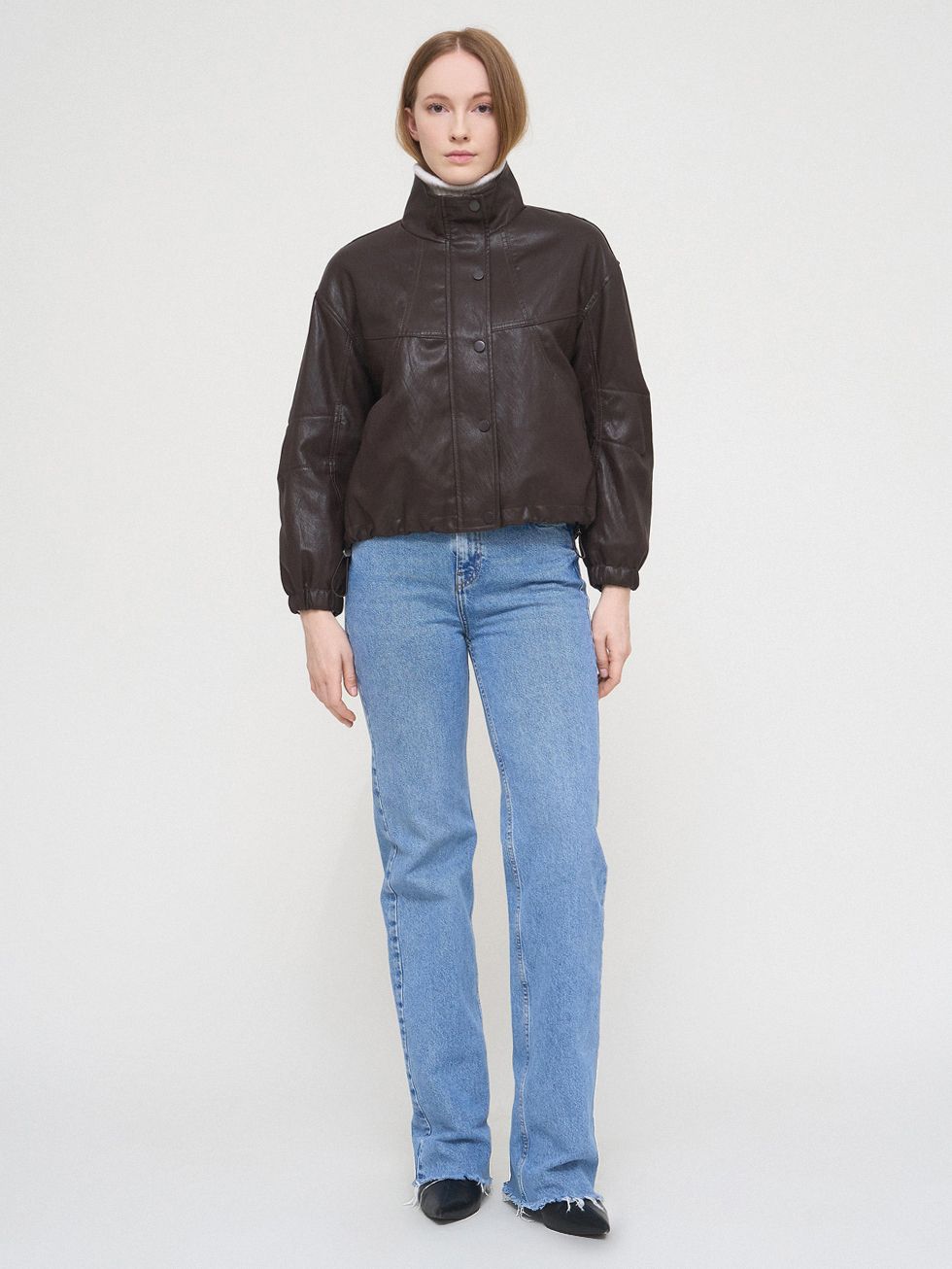 КОЖАНАЯ КУРТКА ЖЕНСКАЯ, КОРИЧНЕВАЯ