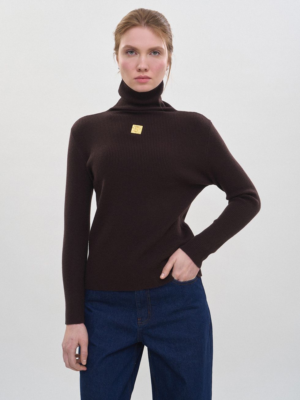 ДЖЕМПЕР ЖЕНСКИЙ, КОРИЧНЕВЫЙ