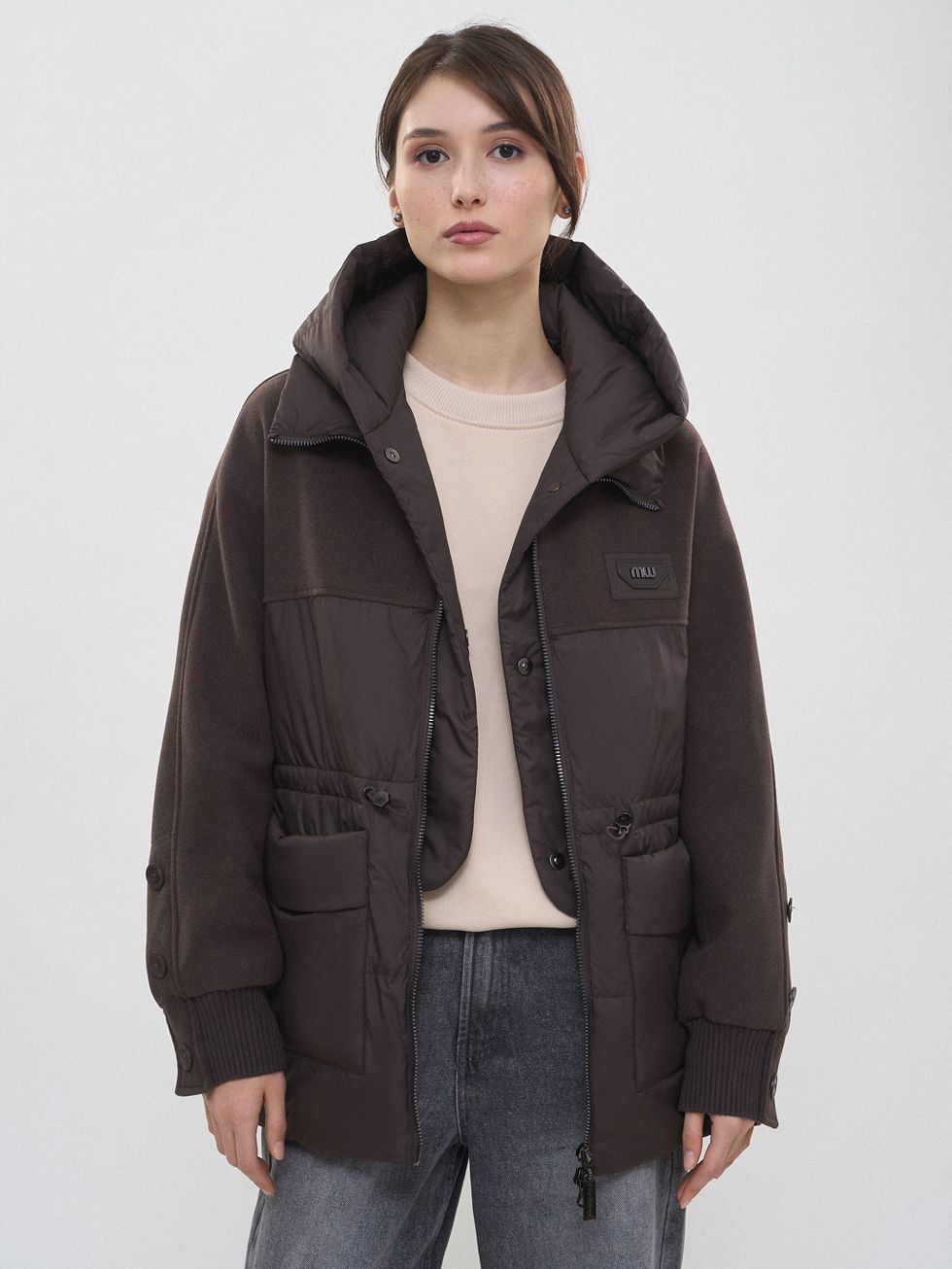 ТЕКСТИЛЬНАЯ КУРТКА ЖЕНСКАЯ, КОРИЧНЕВАЯ