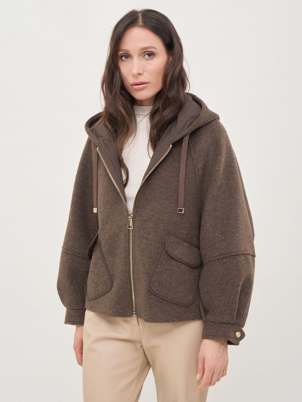 ТЕКСТИЛЬНАЯ КУРТКА ЖЕНСКАЯ, КОРИЧНЕВАЯ