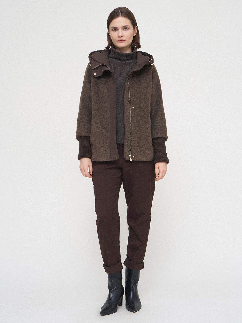 ТЕКСТИЛЬНАЯ КУРТКА ЖЕНСКАЯ, КОРИЧНЕВАЯ