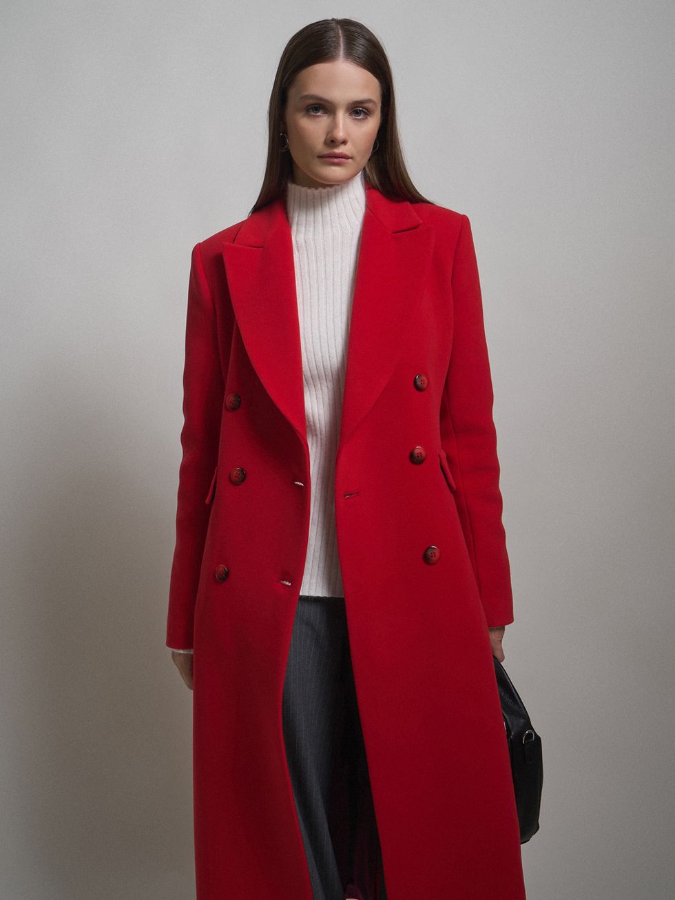 ТЕКСТИЛЬНОЕ ПАЛЬТО ЖЕНСКОЕ, КРАСНОЕ