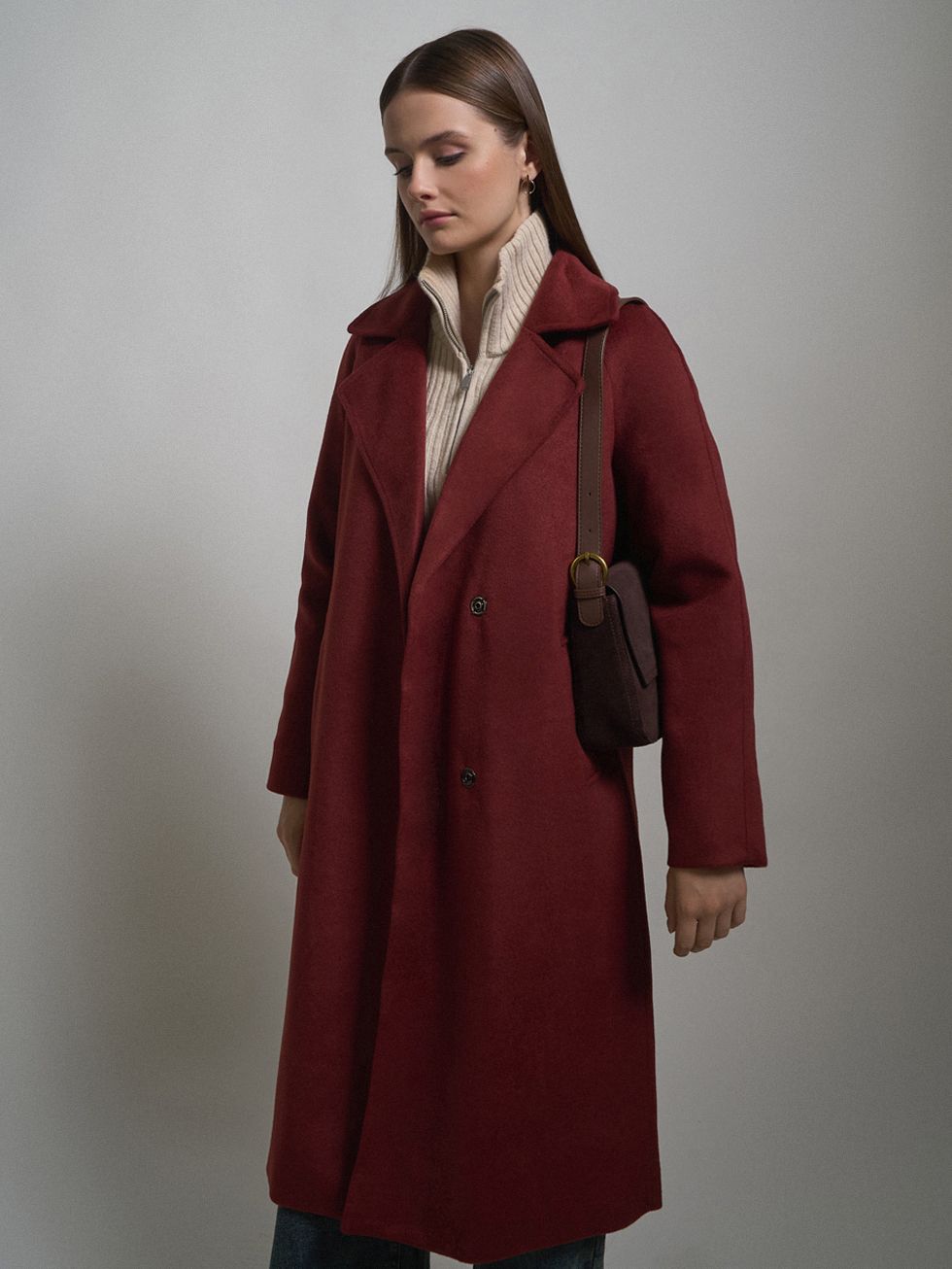 ТЕКСТИЛЬНОЕ ПАЛЬТО ЖЕНСКОЕ, КРАСНОЕ