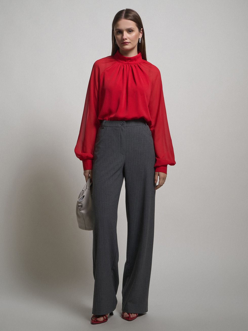 БЛУЗА ЖЕНСКАЯ, КРАСНАЯ