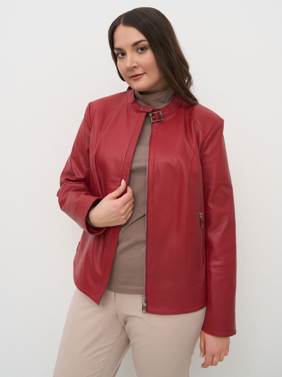 КОЖАНАЯ КУРТКА ЖЕНСКАЯ, КРАСНАЯ