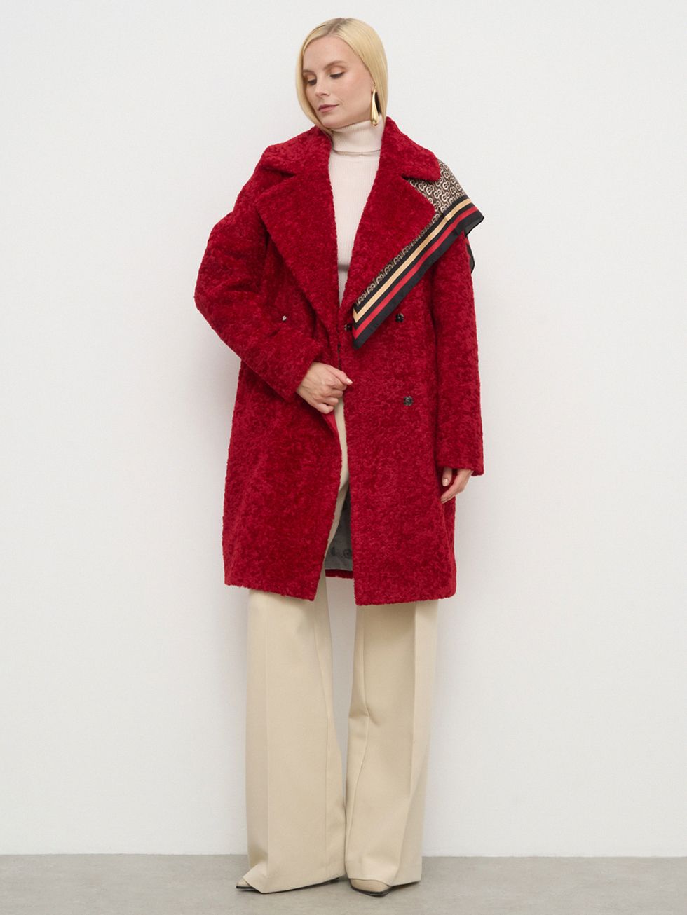 ШУБА КРАСНАЯ, ЭКО-МЕХ