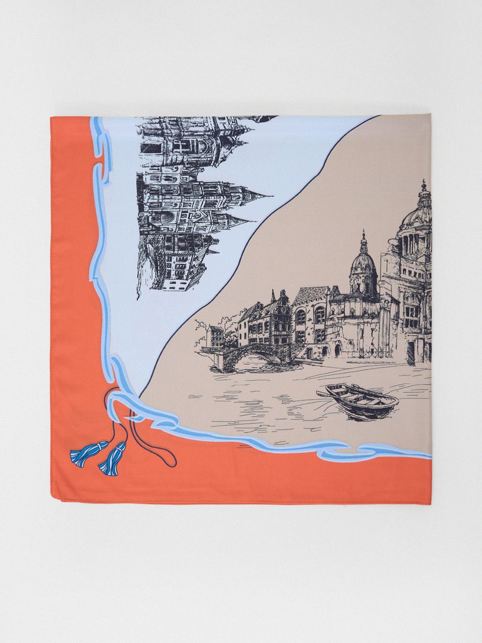 ШАРФ ЖЕНСКИЙ, ОРАНЖЕВЫЙ