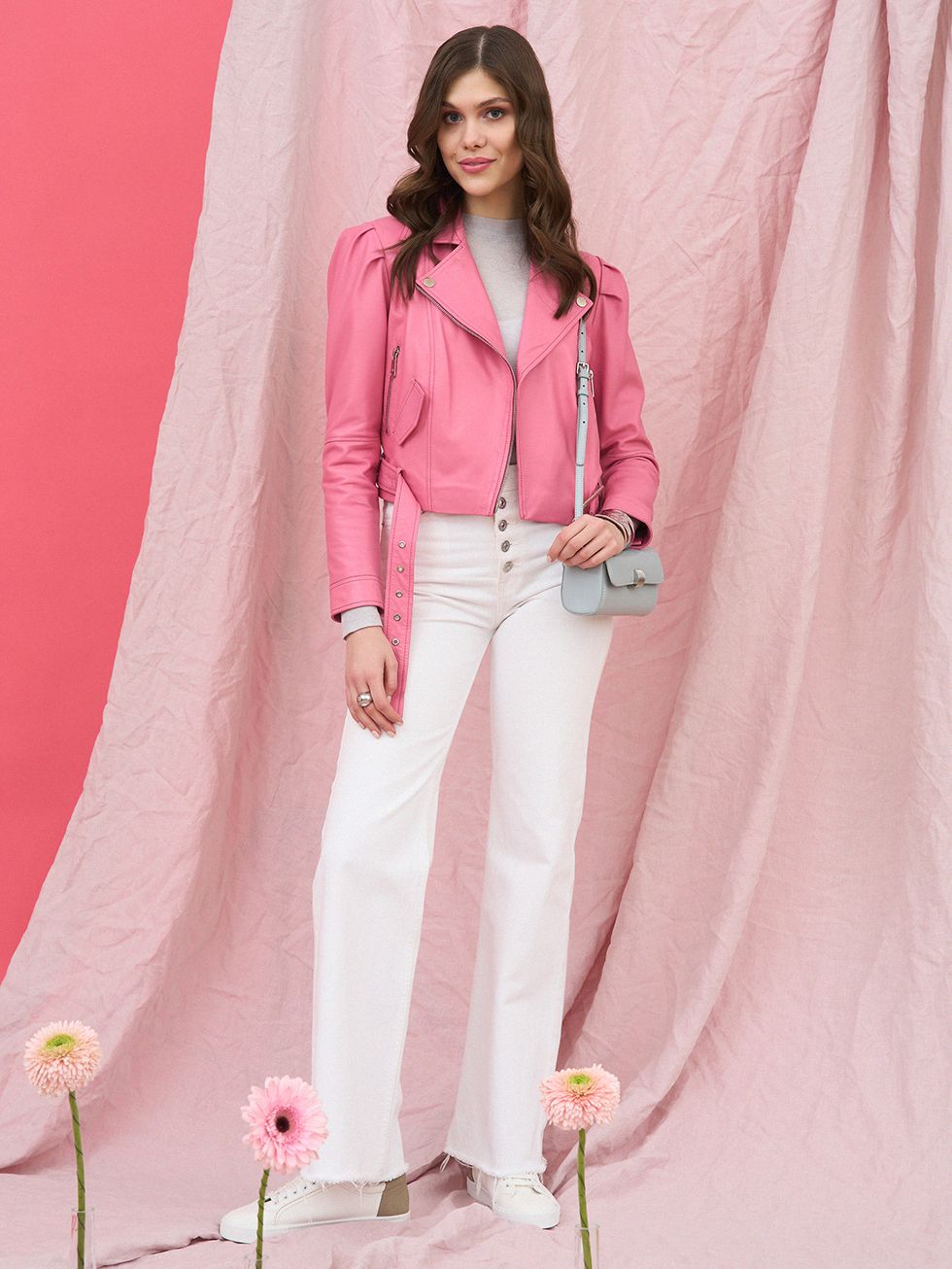 КОЖАНАЯ КУРТКА ЖЕНСКАЯ, РОЗОВАЯ