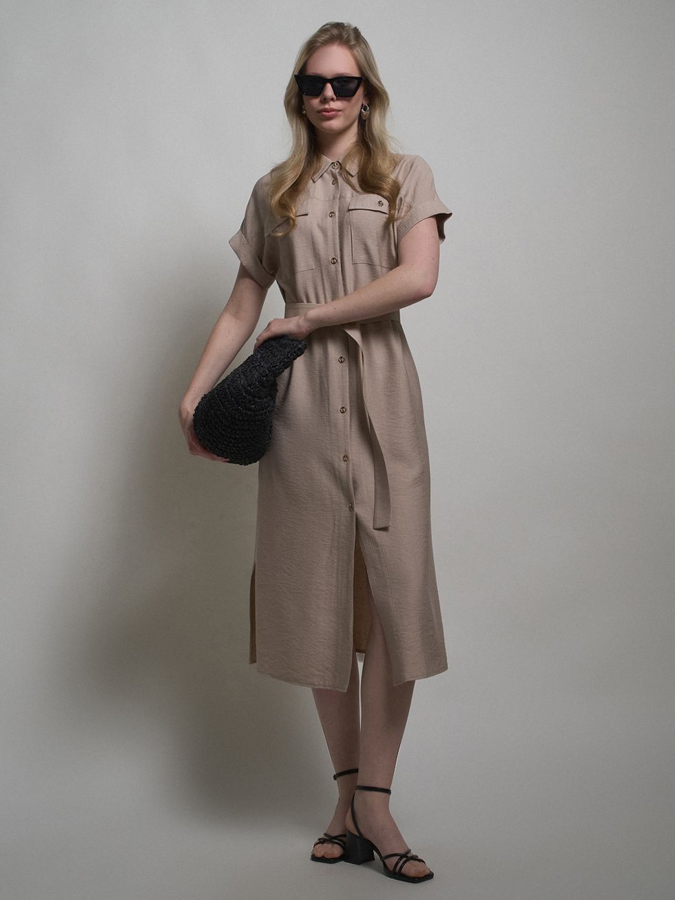 ПЛАТЬЕ ЖЕНСКОЕ, СВЕТЛО-БЕЖЕВОЕ