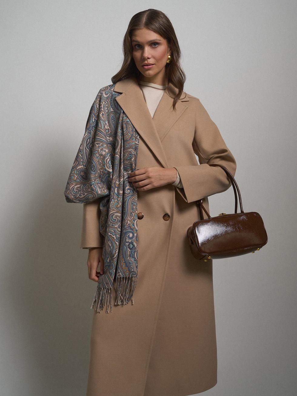 ТЕКСТИЛЬНОЕ ПАЛЬТО ЖЕНСКОЕ, СВЕТЛО-БЕЖЕВОЕ