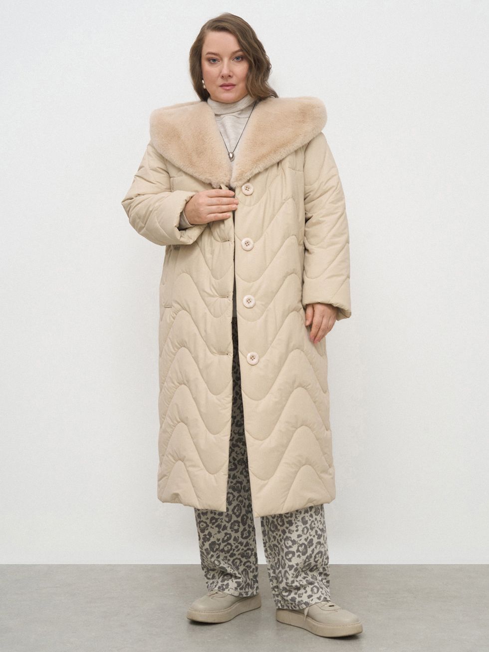 ПУХОВИК ЖЕНСКИЙ, СВЕТЛО-БЕЖЕВЫЙ