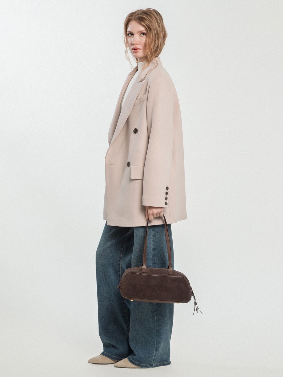 ТЕКСТИЛЬНОЕ ПАЛЬТО ЖЕНСКОЕ, СВЕТЛО-БЕЖЕВОЕ