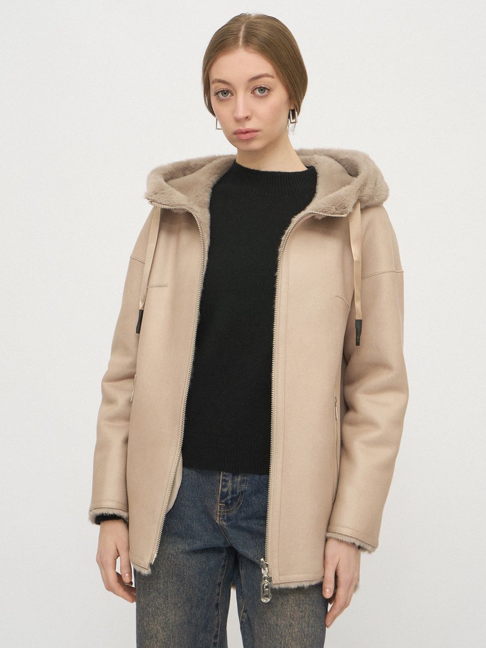 ДУБЛЕНКА ЖЕНСКАЯ, СВЕТЛО-КОРИЧНЕВАЯ