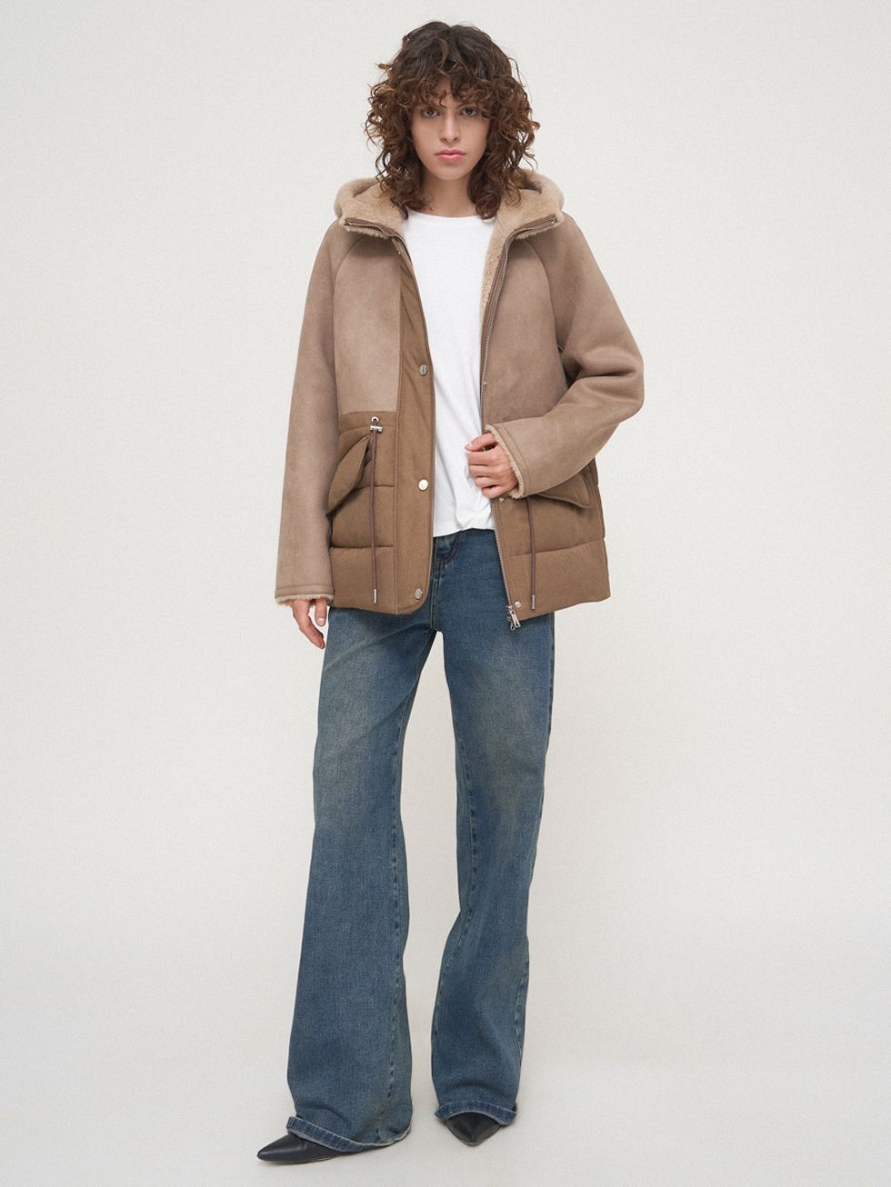 ДУБЛЕНКА ЖЕНСКАЯ, СВЕТЛО-КОРИЧНЕВАЯ