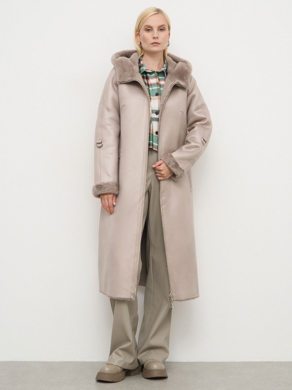 ДУБЛЕНКА ЖЕНСКАЯ, КРЕМОВАЯ