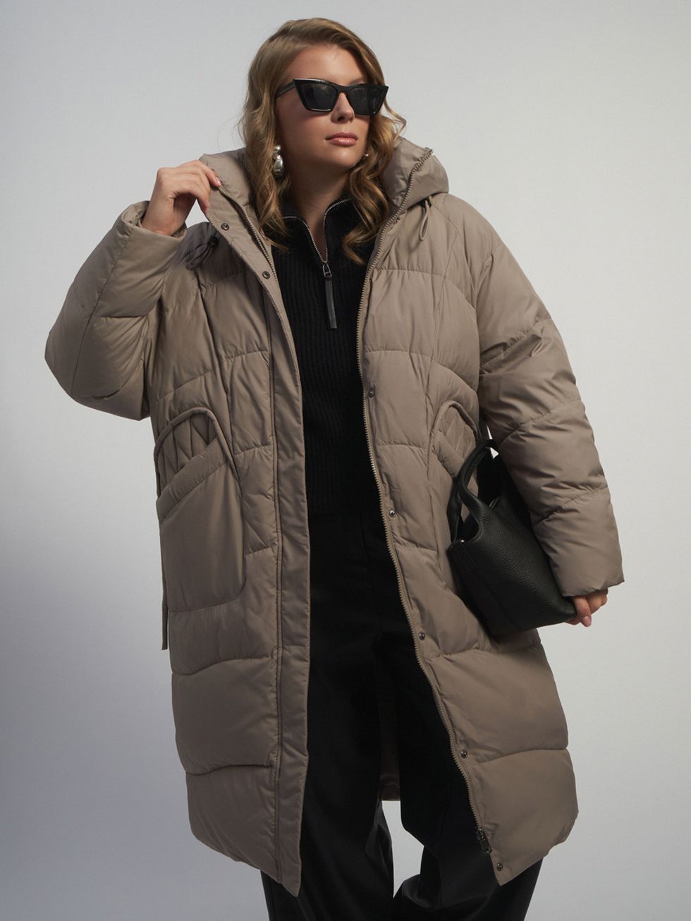 ПУХОВИК ЖЕНСКИЙ, СВЕТЛО-КОРИЧНЕВЫЙ