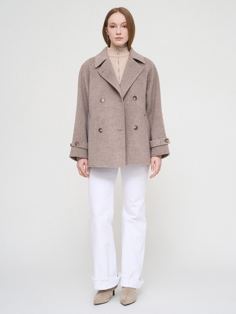 ТЕКСТИЛЬНОЕ ПАЛЬТО ЖЕНСКОЕ, СВЕТЛО-КОРИЧНЕВОЕ