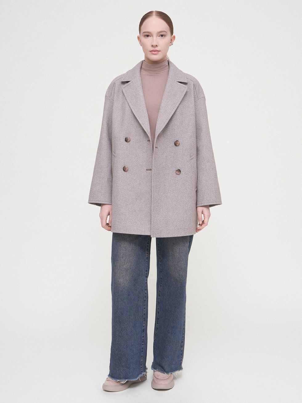 ТЕКСТИЛЬНОЕ ПАЛЬТО ЖЕНСКОЕ, СВЕТЛО-КОРИЧНЕВОЕ