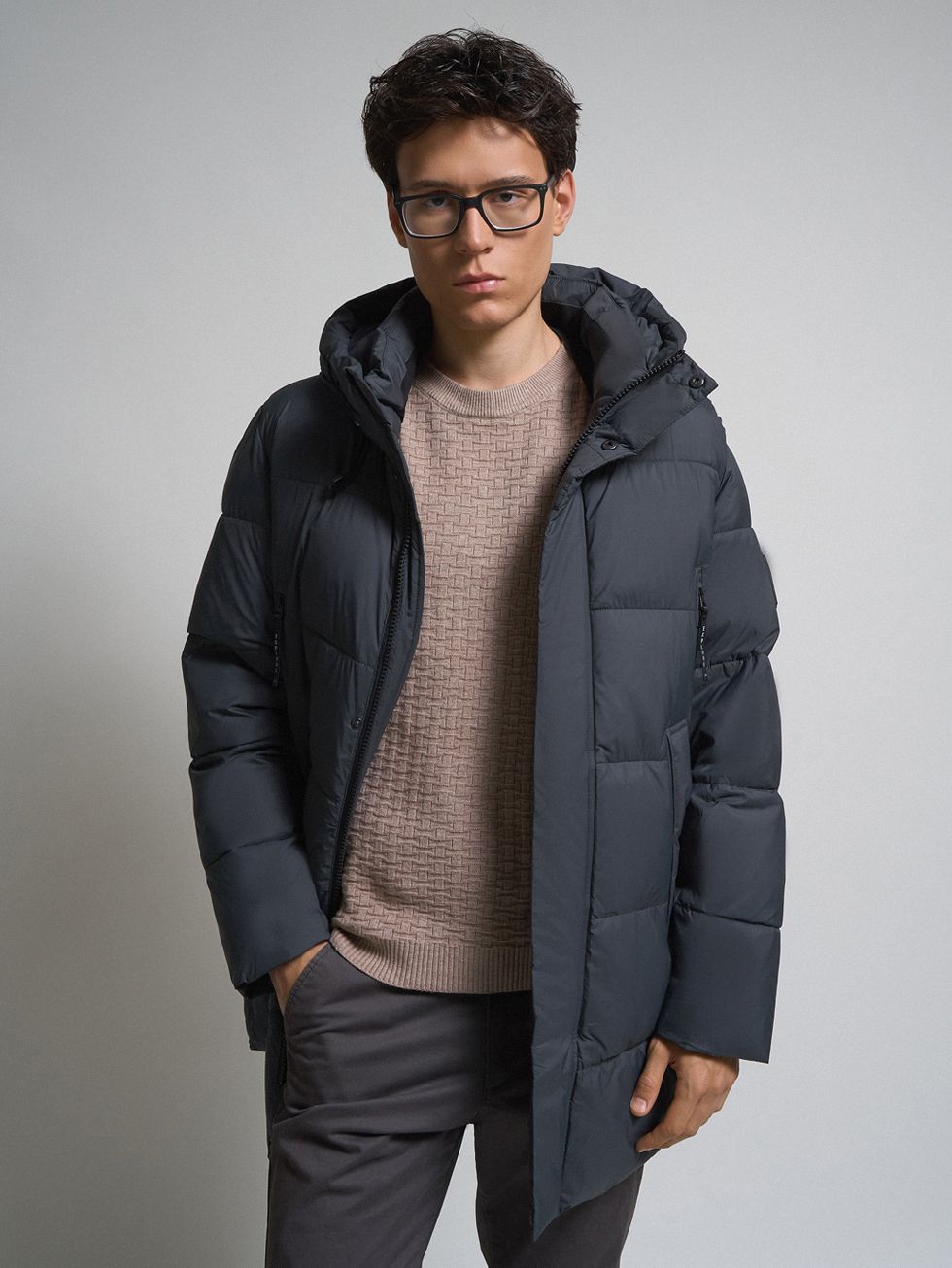 ПУХОВИК МУЖСКОЙ, СЕРЫЙ