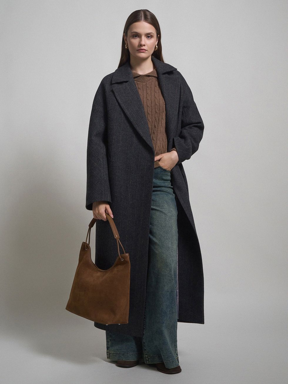 ТЕКСТИЛЬНОЕ ПАЛЬТО ЖЕНСКОЕ, СЕРОЕ