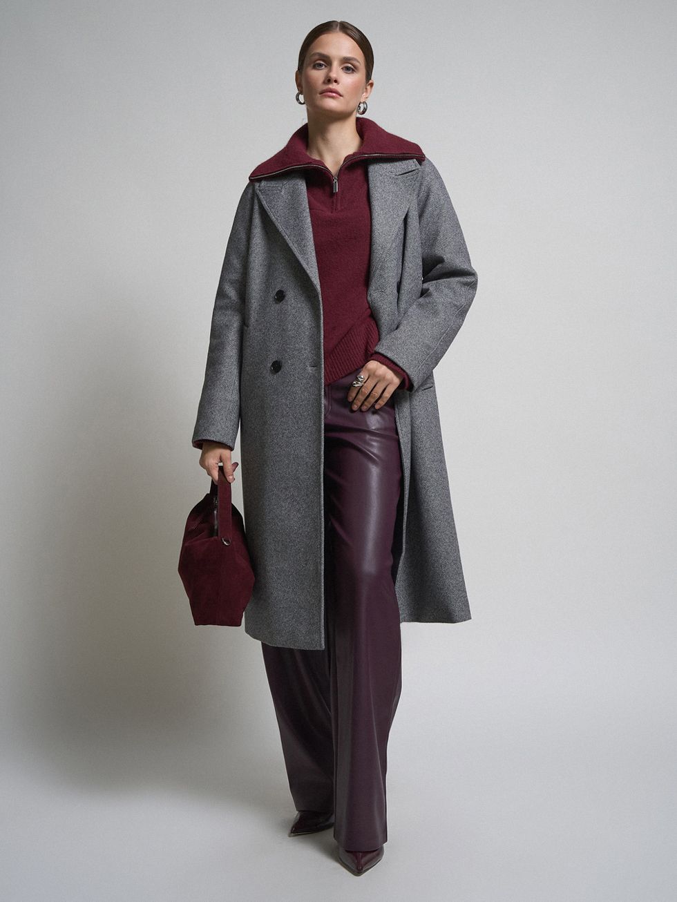 ТЕКСТИЛЬНОЕ ПАЛЬТО ЖЕНСКОЕ, СЕРОЕ