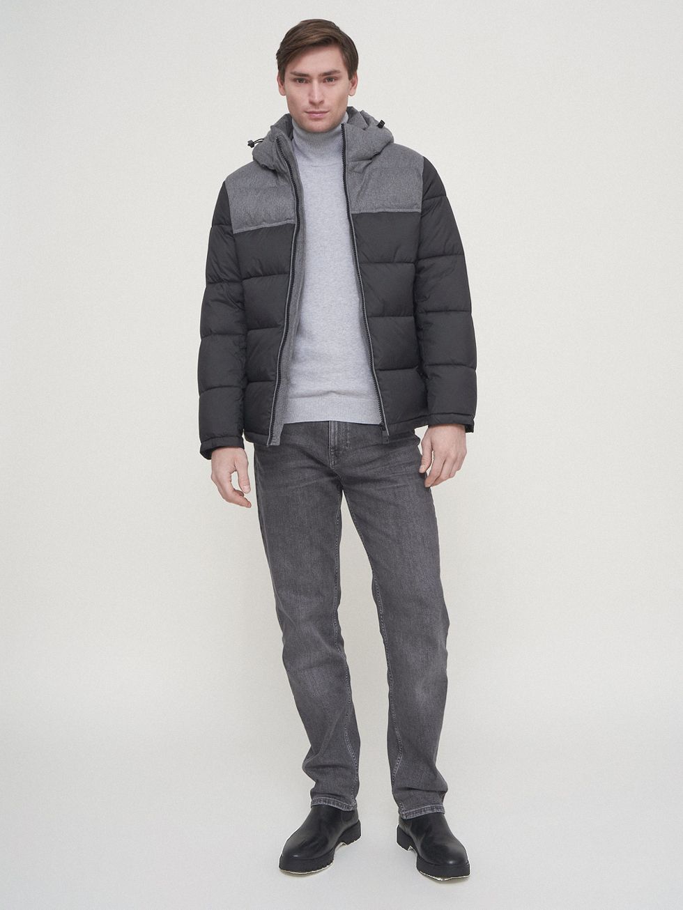 ПУХОВИК МУЖСКОЙ, СЕРЫЙ