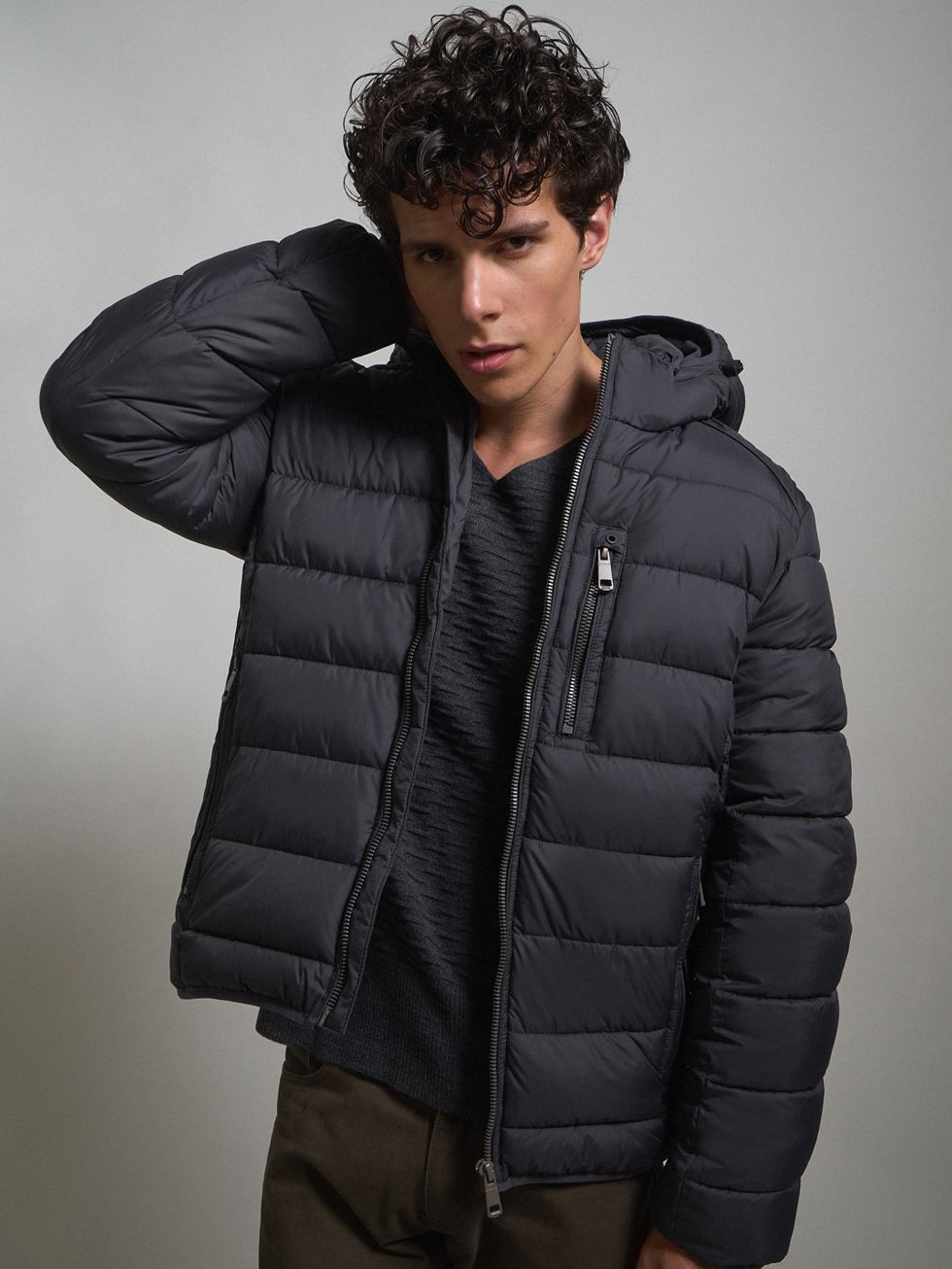 ПУХОВИК МУЖСКОЙ, СЕРЫЙ