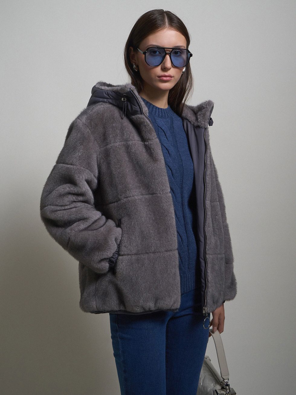 ШУБА КРЕМОВАЯ, ЭКО-МЕХ