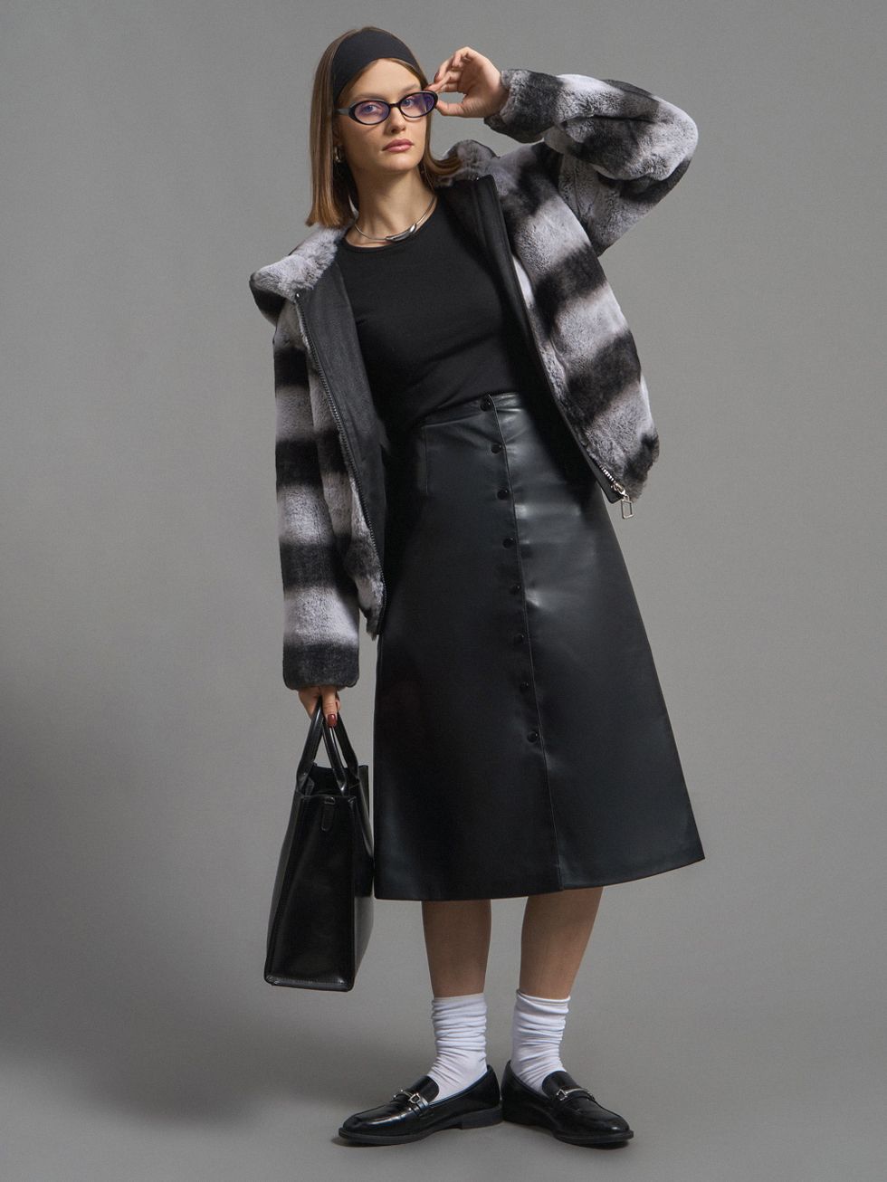 ШУБА СЕРАЯ, ЭКО-МЕХ