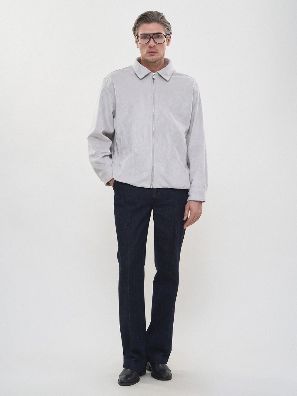 КОЖАНАЯ КУРТКА МУЖСКАЯ, СЕРАЯ