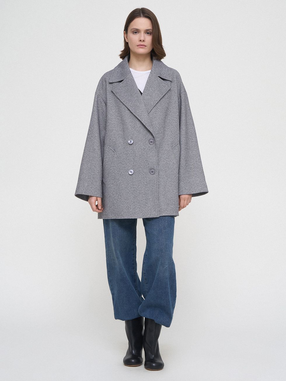 ТЕКСТИЛЬНОЕ ПАЛЬТО ЖЕНСКОЕ, СЕРОЕ