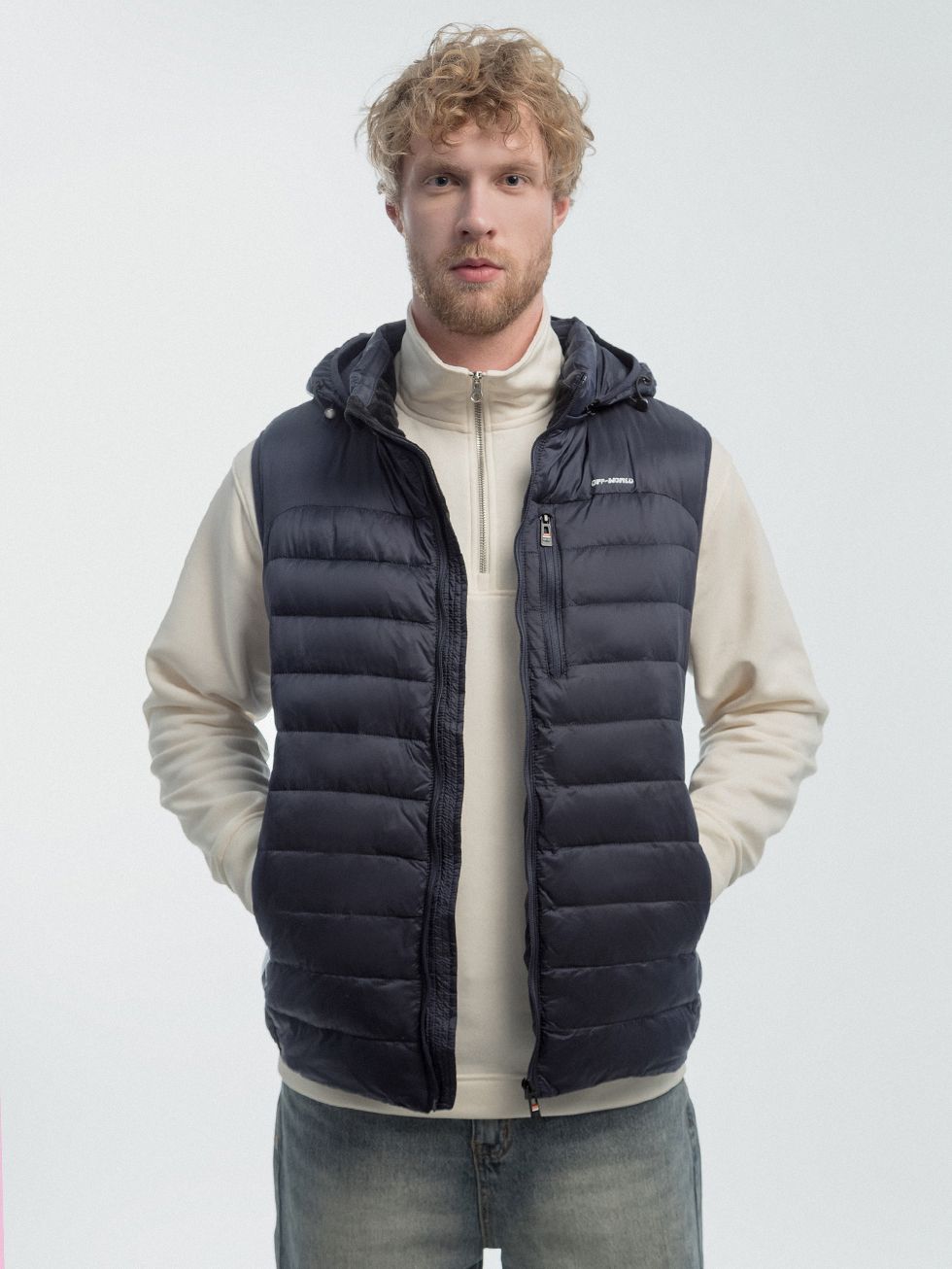 ПУХОВЫЙ ЖИЛЕТ МУЖСКОЙ, СИНИЙ