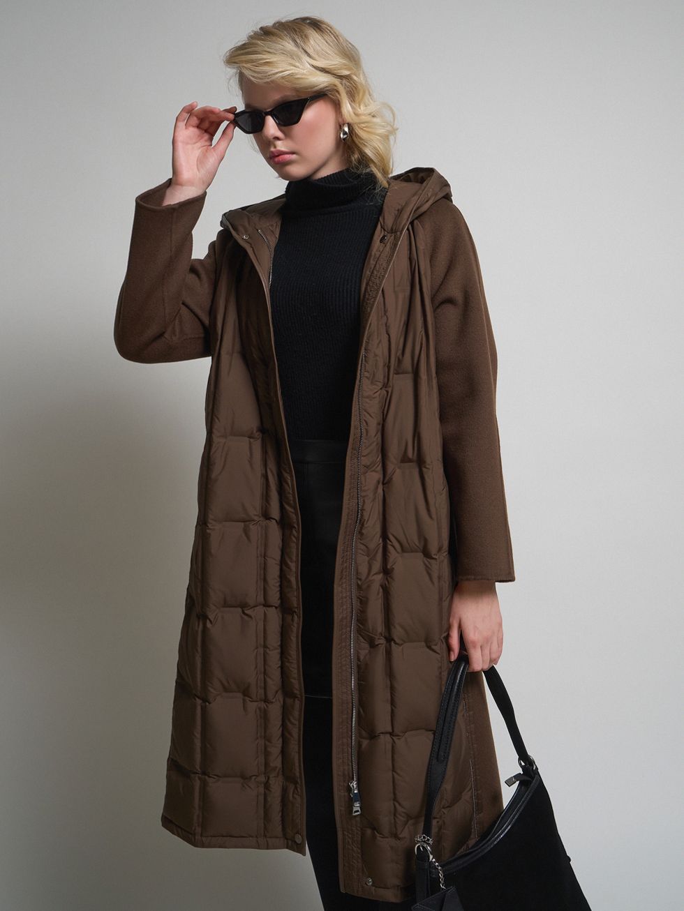 ПУХОВИК ЖЕНСКИЙ, ТЕМНО-КОРИЧНЕВЫЙ