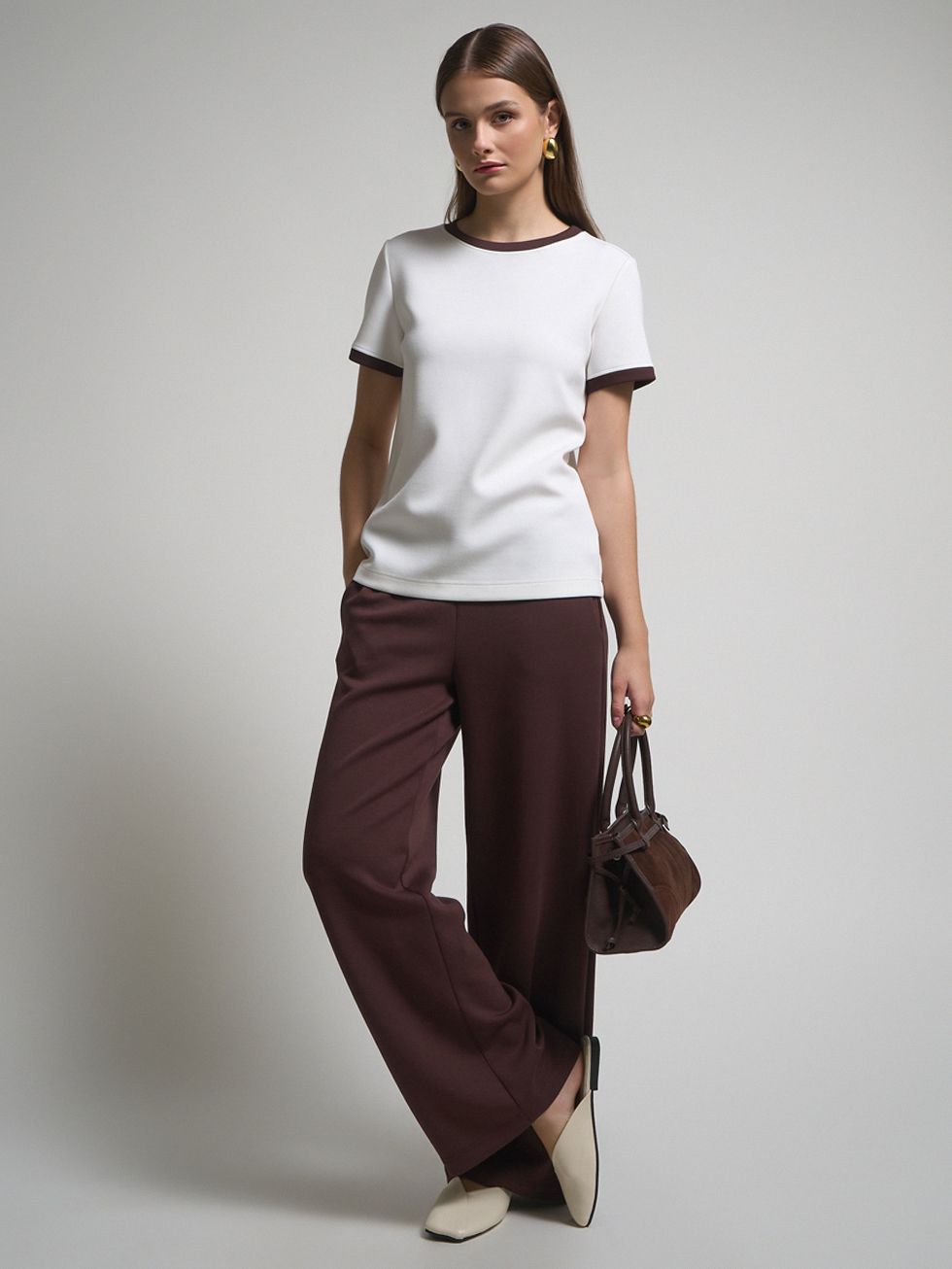 БРЮКИ ЖЕНСКИЕ, ТЕМНО-КОРИЧНЕВЫЕ