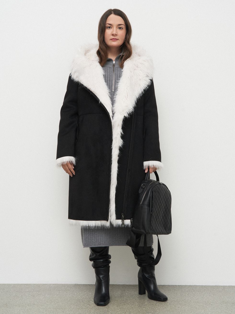 ДУБЛЕНКА ЖЕНСКАЯ, ЧЕРНАЯ