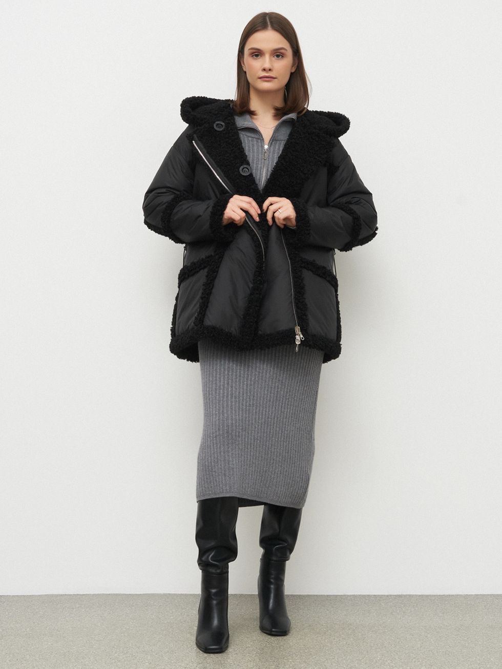 ПУХОВИК ЖЕНСКИЙ, ЧЕРНЫЙ