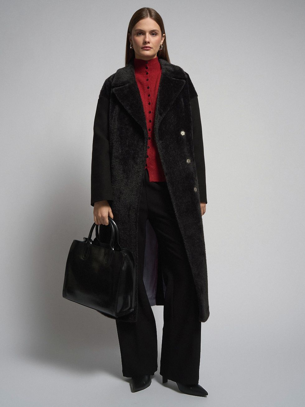 ТЕКСТИЛЬНОЕ ПАЛЬТО ЖЕНСКОЕ, ЧЕРНОЕ