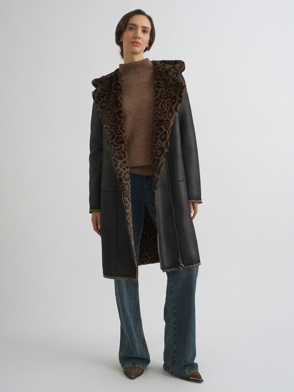 ДУБЛЕНКА ЖЕНСКАЯ, ЧЕРНАЯ