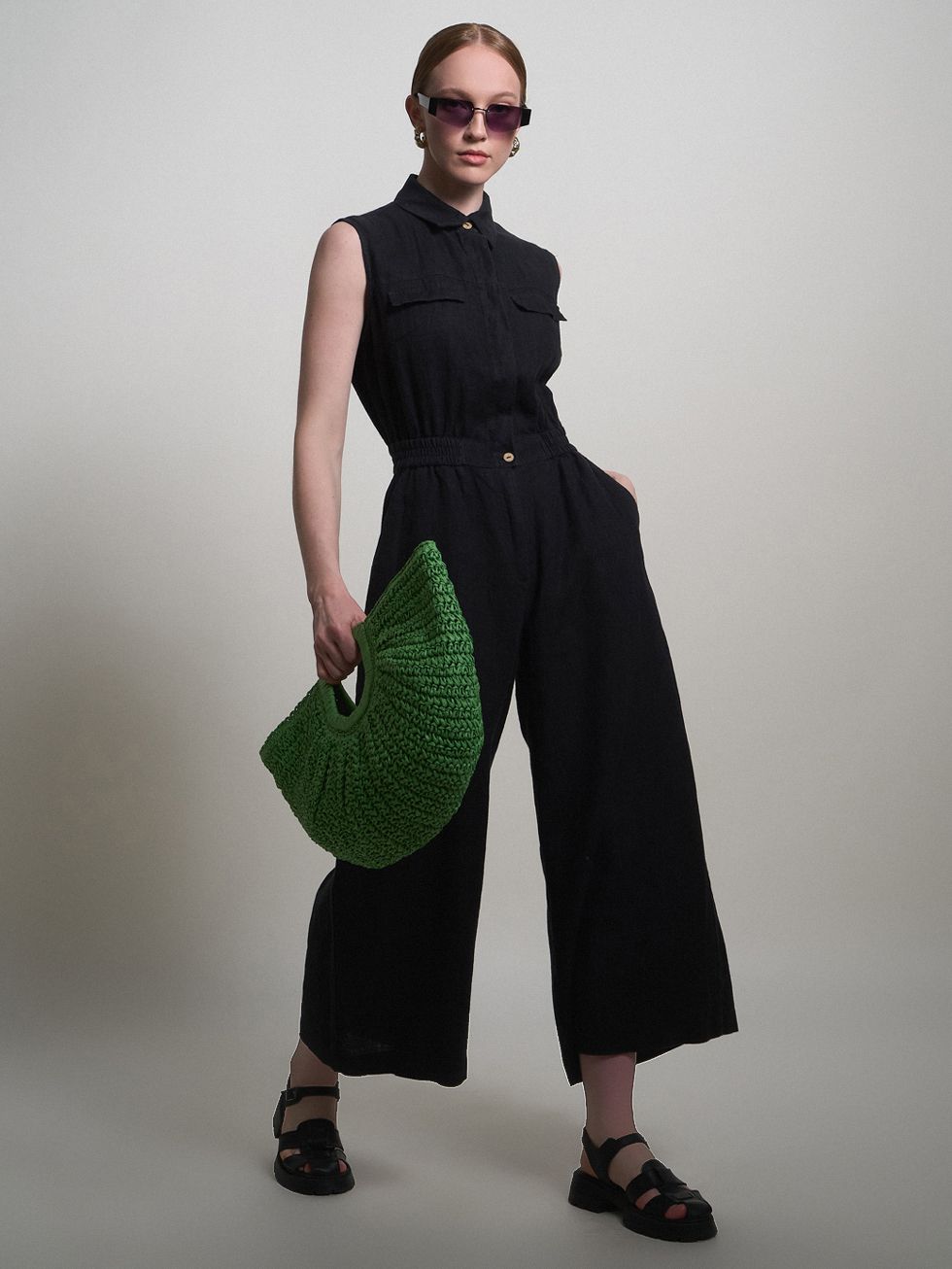 КОМБИНЕЗОН ЖЕНСКИЙ, ЧЕРНЫЙ