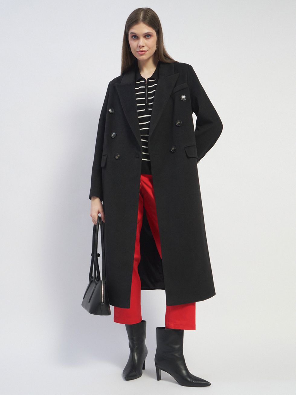 ТЕКСТИЛЬНОЕ ПАЛЬТО ЖЕНСКОЕ, ЧЕРНОЕ