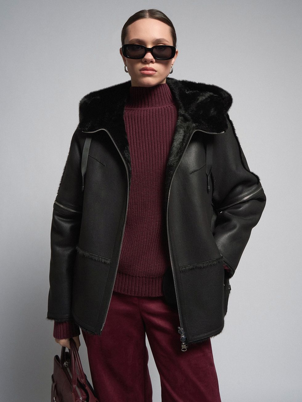 ДУБЛЕНКА ЖЕНСКАЯ, ЧЕРНАЯ