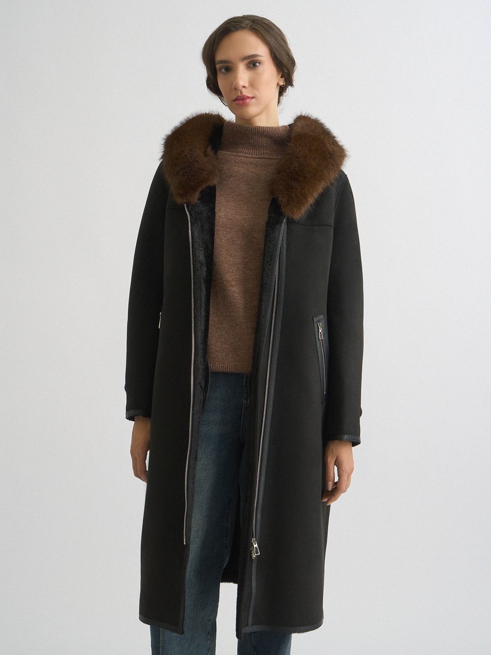 ДУБЛЕНКА ЖЕНСКАЯ, ЧЕРНАЯ