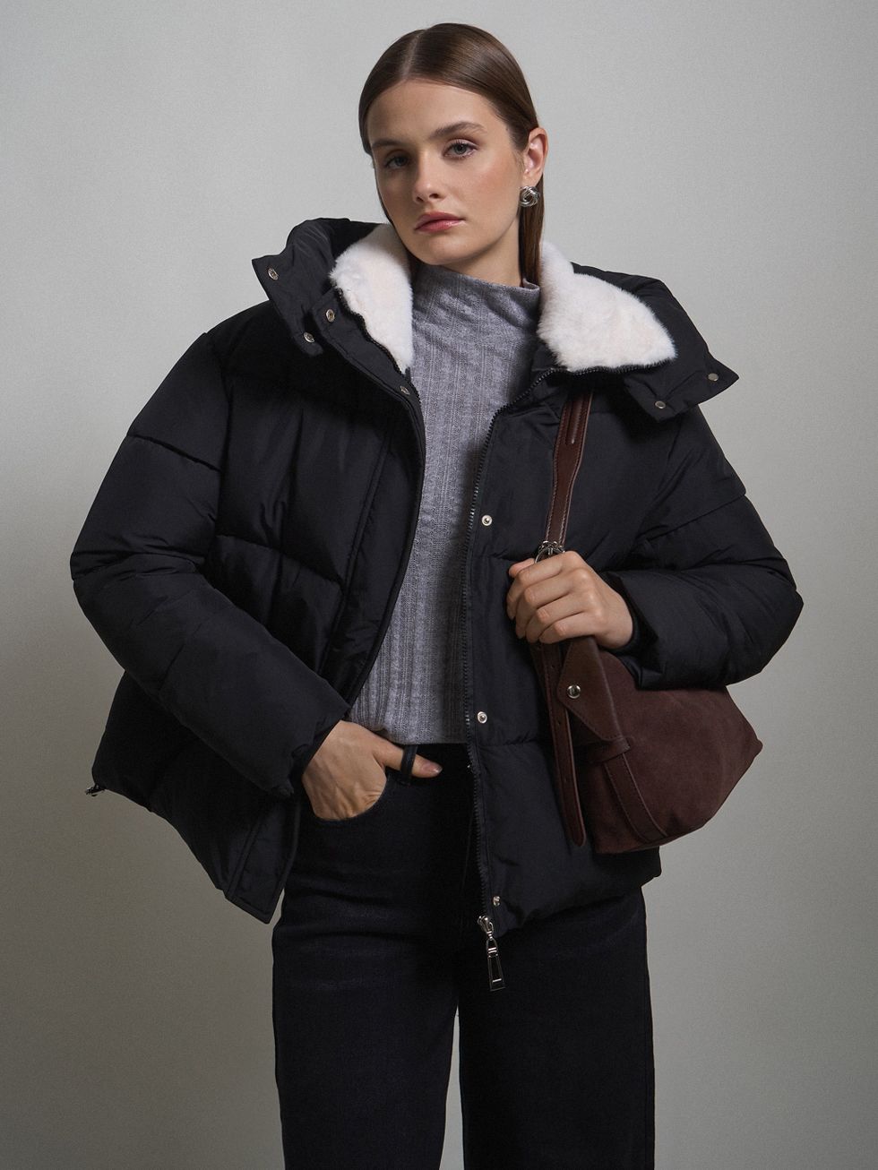 ПУХОВИК ЖЕНСКИЙ, ЧЕРНЫЙ