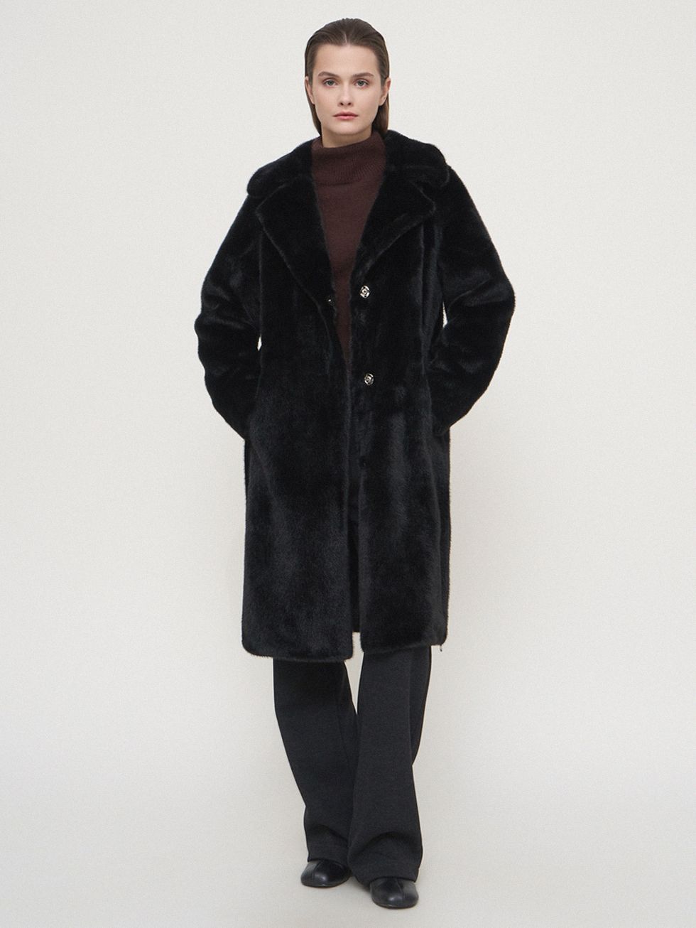 ШУБА ЧЕРНАЯ, ЭКО-МЕХ