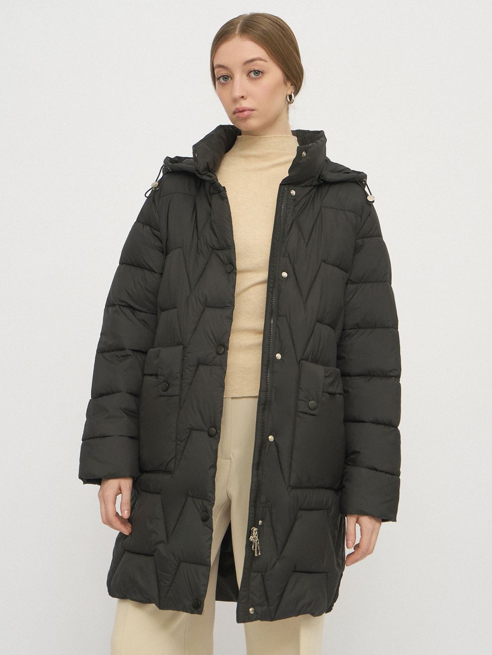 ПУХОВИК ЖЕНСКИЙ, ЧЕРНЫЙ