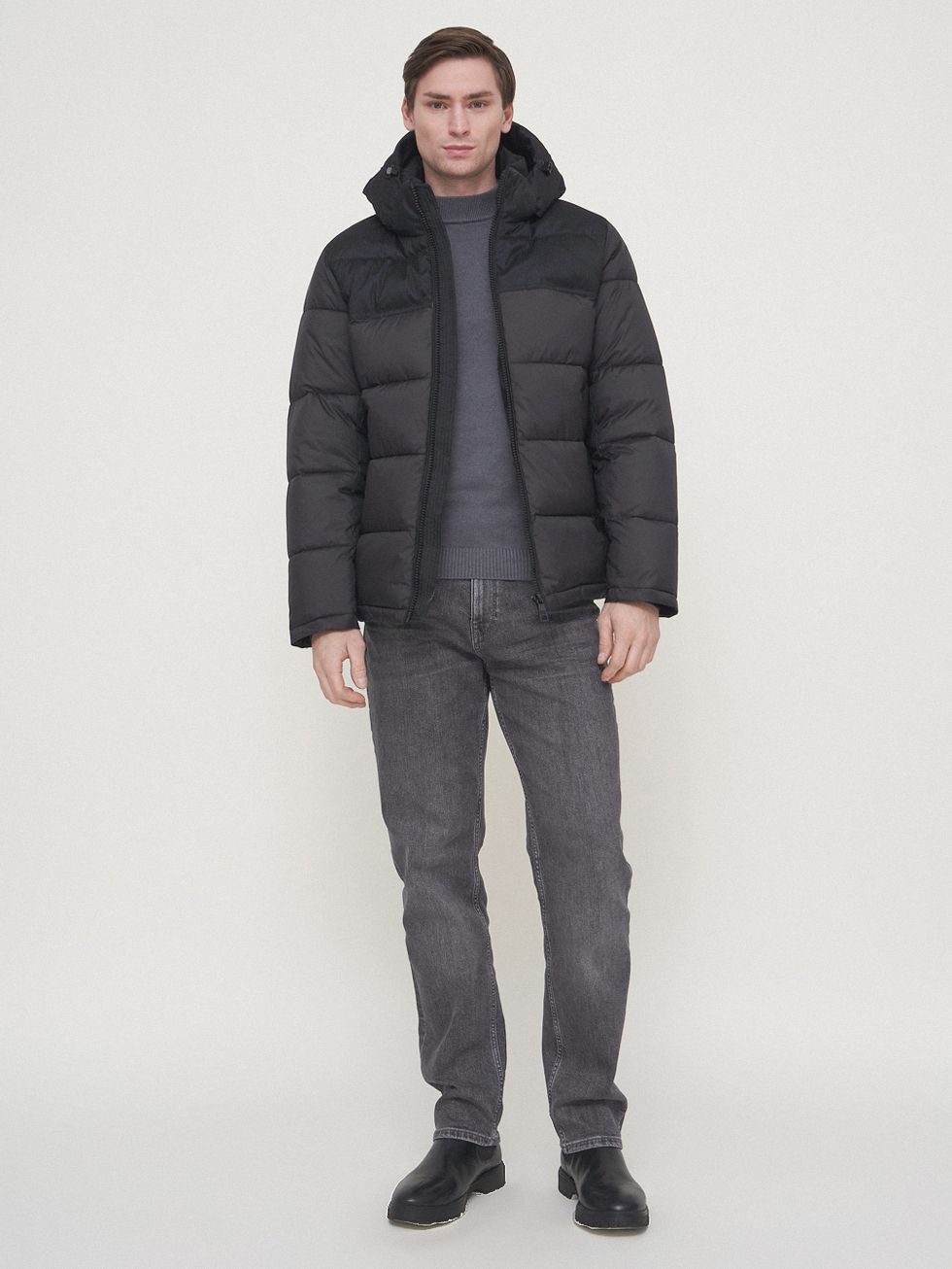 ПУХОВИК МУЖСКОЙ, ЧЕРНЫЙ