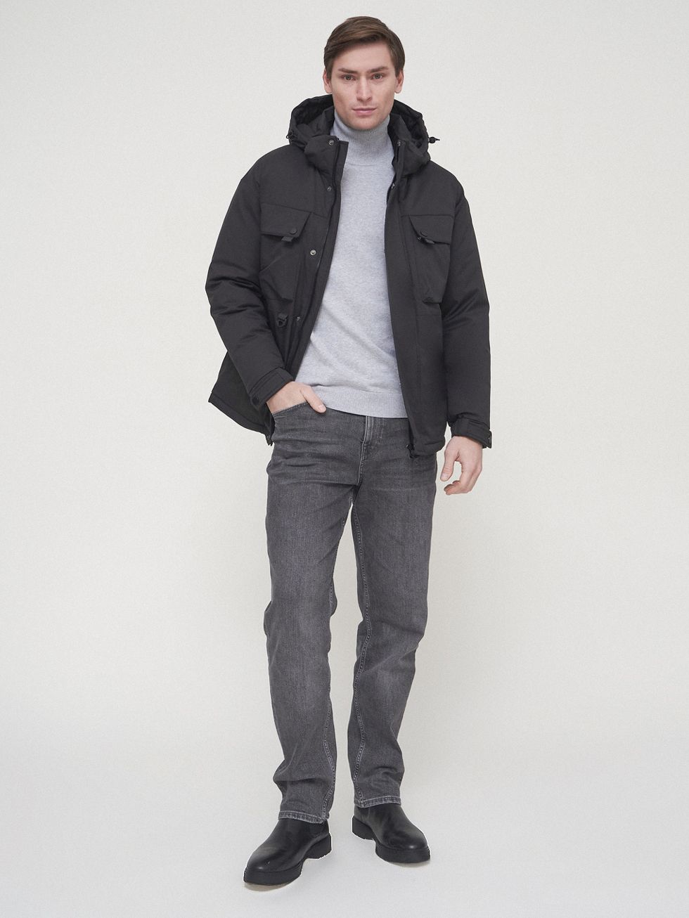 ПАРКА МУЖСКАЯ, ЧЕРНАЯ