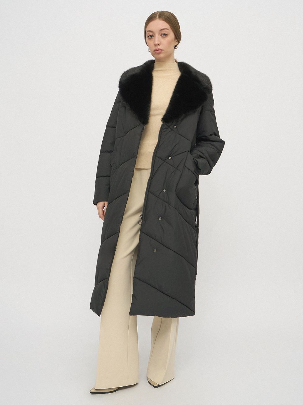 ПУХОВИК ЖЕНСКИЙ, ЧЕРНЫЙ