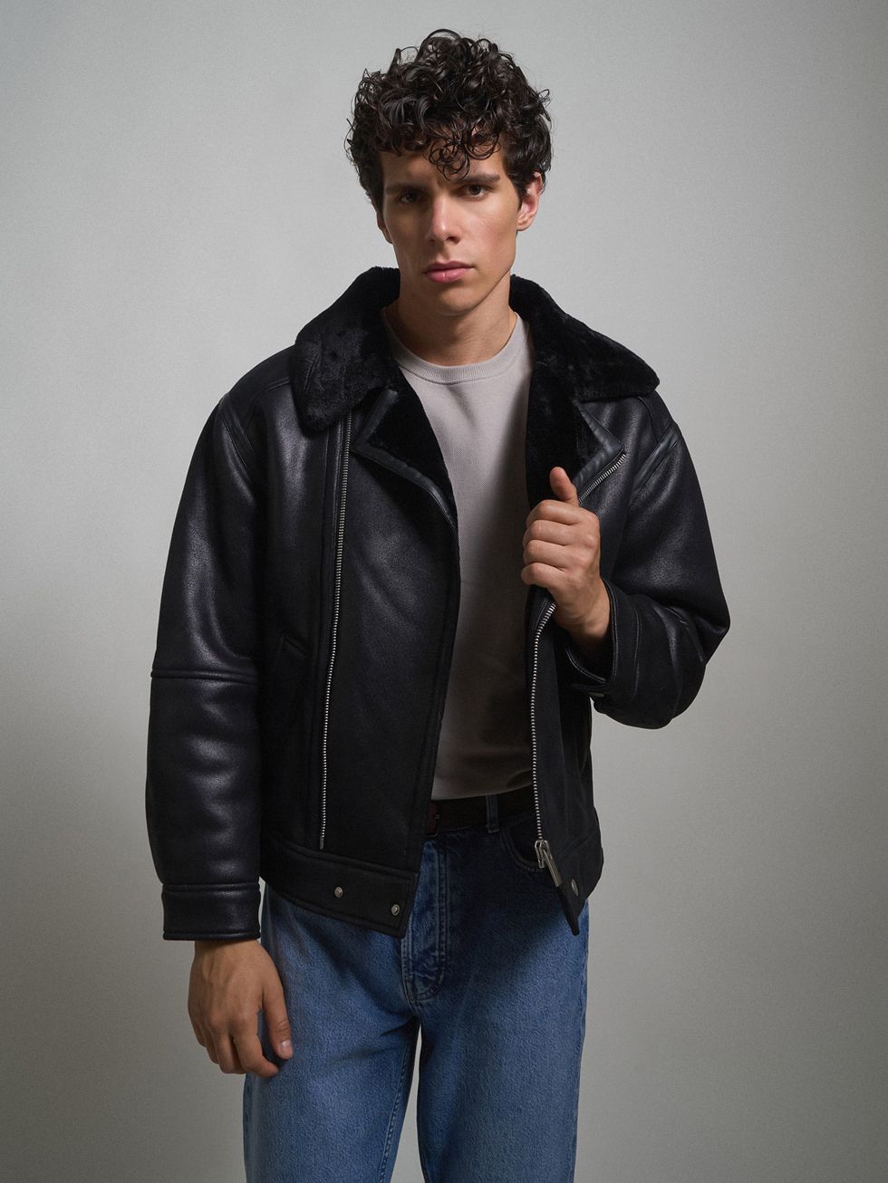 ДУБЛЕНКА МУЖСКАЯ, ЧЕРНАЯ